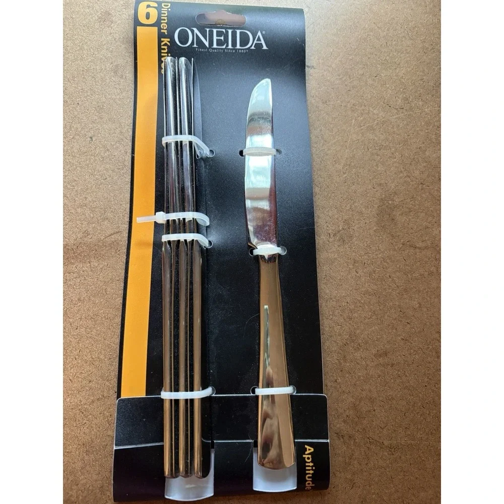 Title: Oneida Aptitude Dinner Knives Set of 4 Stainless Flatware Glossy